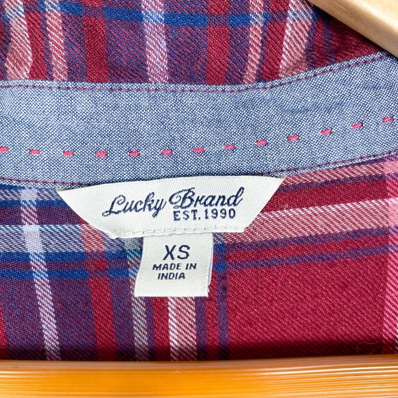*SOLD* EUC Lucky Brand Flannel Top Size XS - Picture 3 of 4